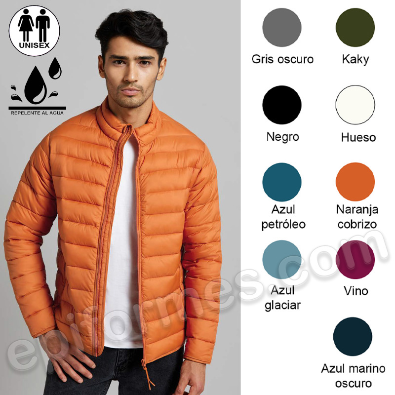 Chaqueta, acolchada, unisex, en 9 colores