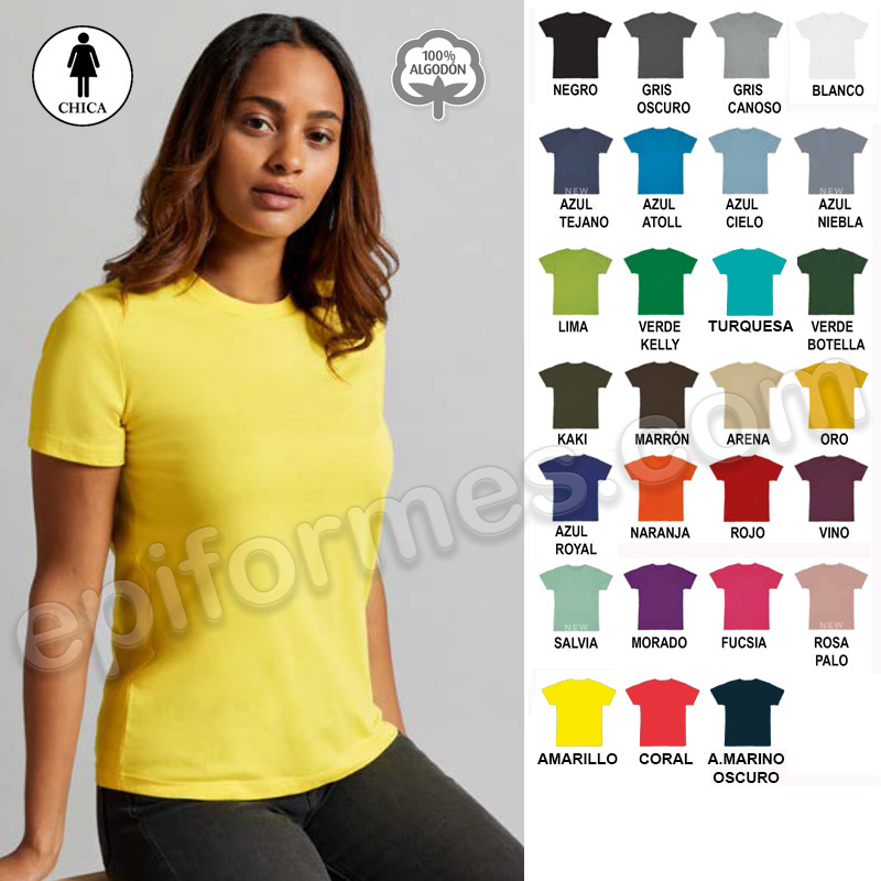 Camiseta manga corta señora, 27 colores