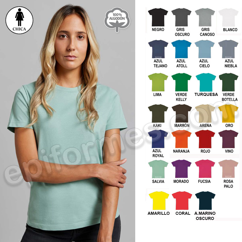 Camiseta manga corta señora, 27 colores