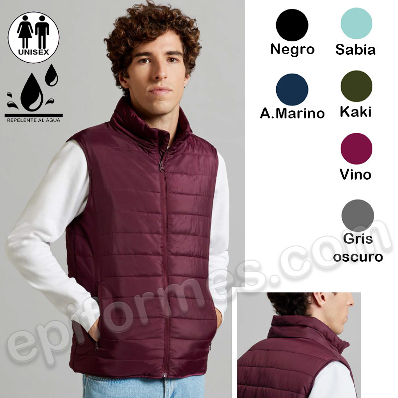 Chaleco acolchado, unisex, en 6 colores