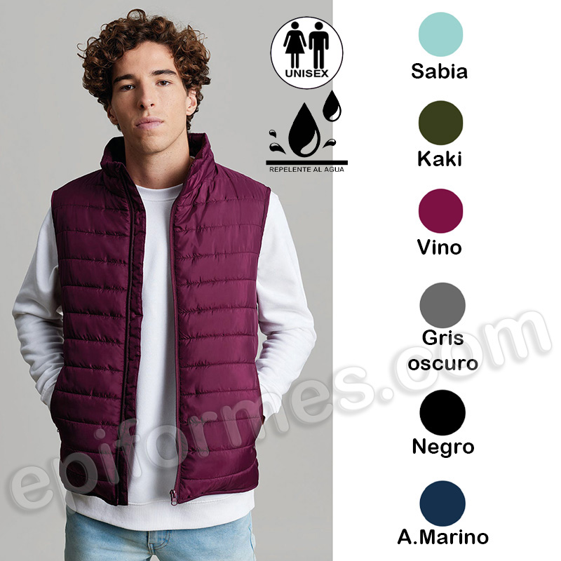 Chaleco acolchado, unisex, en 6 colores