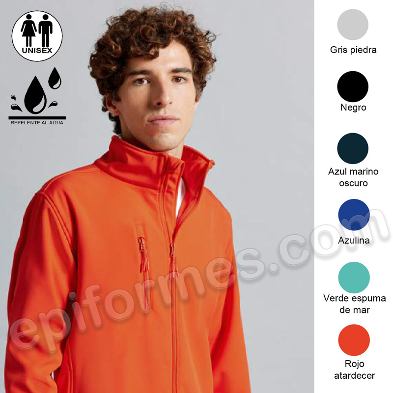 Cazadora soft shell, 6 colores