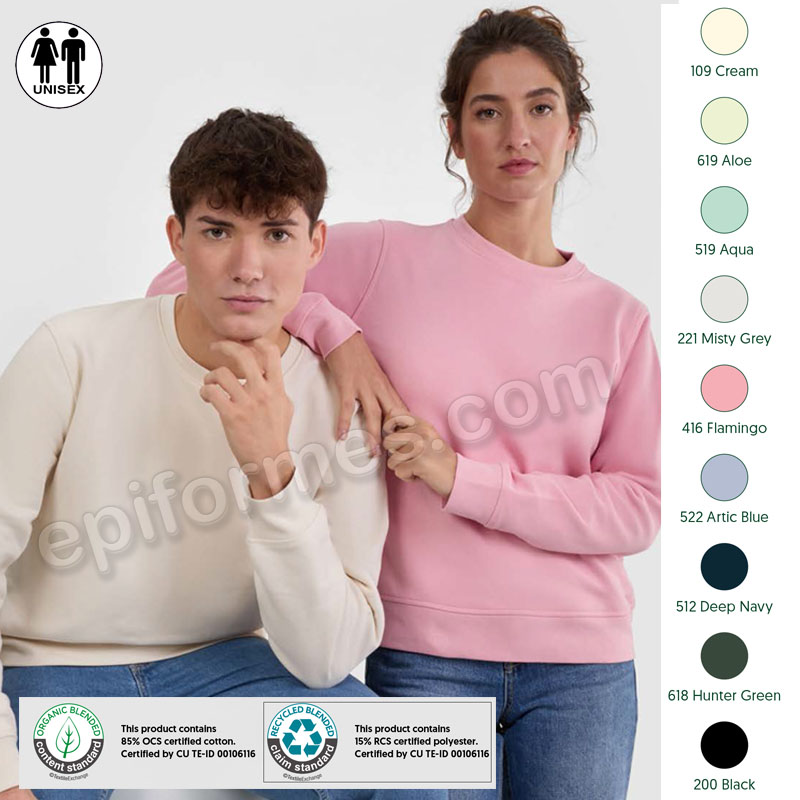 Sudadera Unisex cuello redondo 9 colores