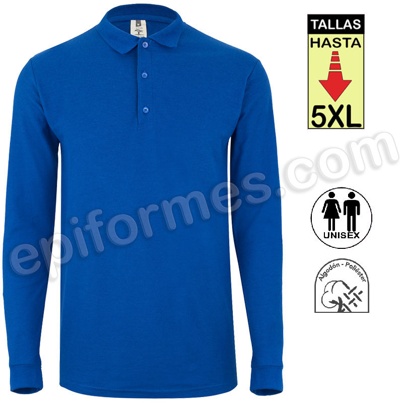 Polo trabajo manga larga 7 colores hasta la 5XL