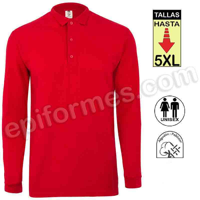 Polo trabajo manga larga 7 colores hasta la 5XL