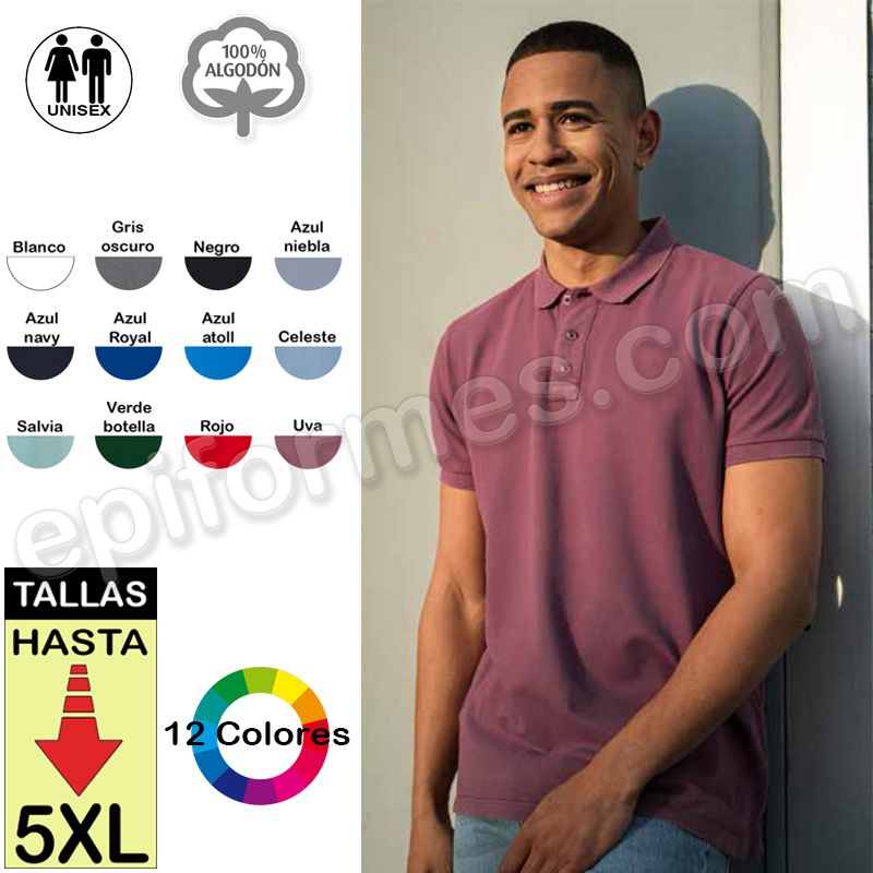 Polo trabajo 12 colores 