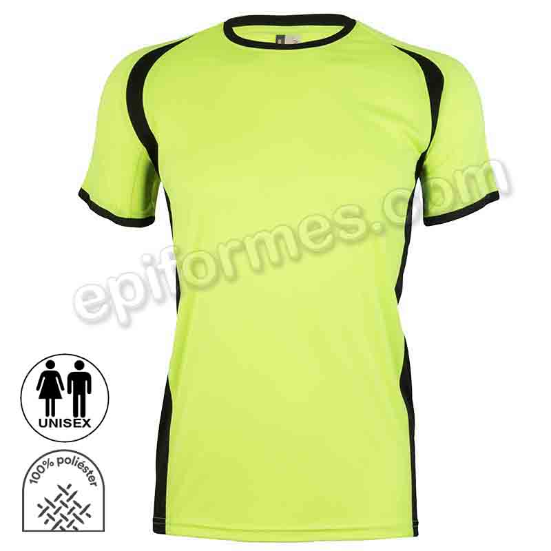 Camiseta técnica unisex combinada 8 colores