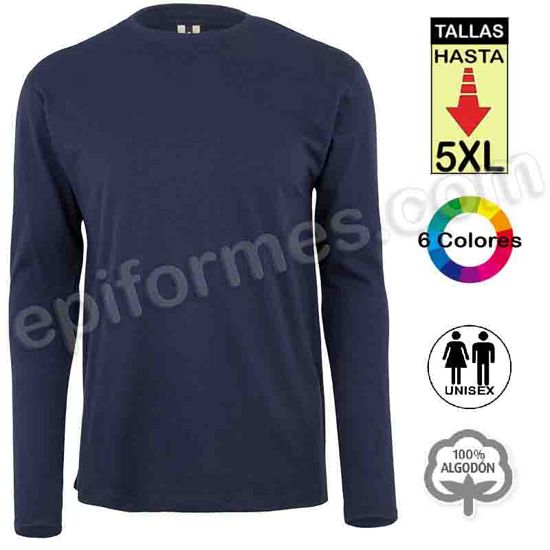 Camiseta manga larga 8 colores hasta la 5XL