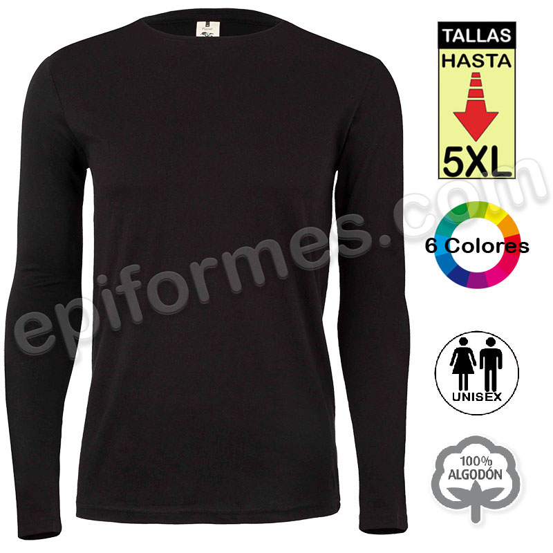 Camiseta manga larga 8 colores hasta la 5XL