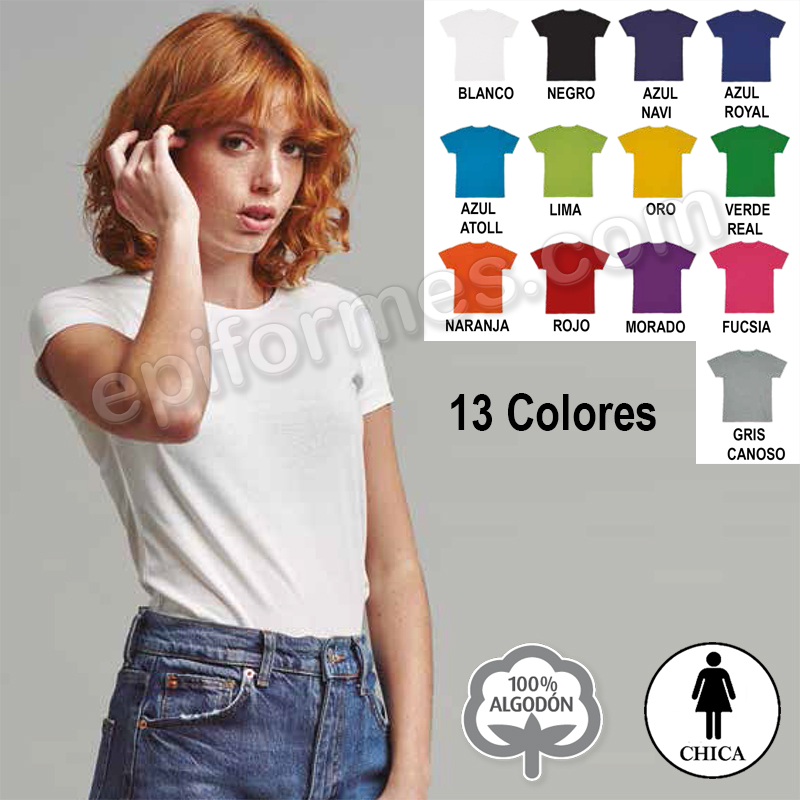 Camiseta manga corta chica 13 colores