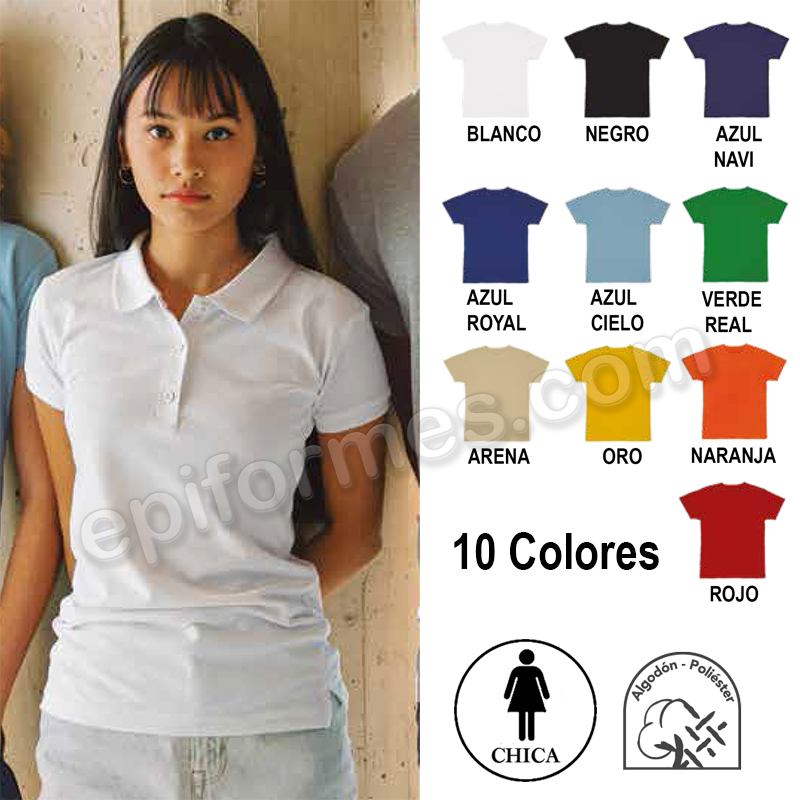 Polo manga corta chica 10 colores