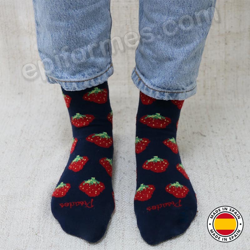 Calcetines de sanidad estampados fresas