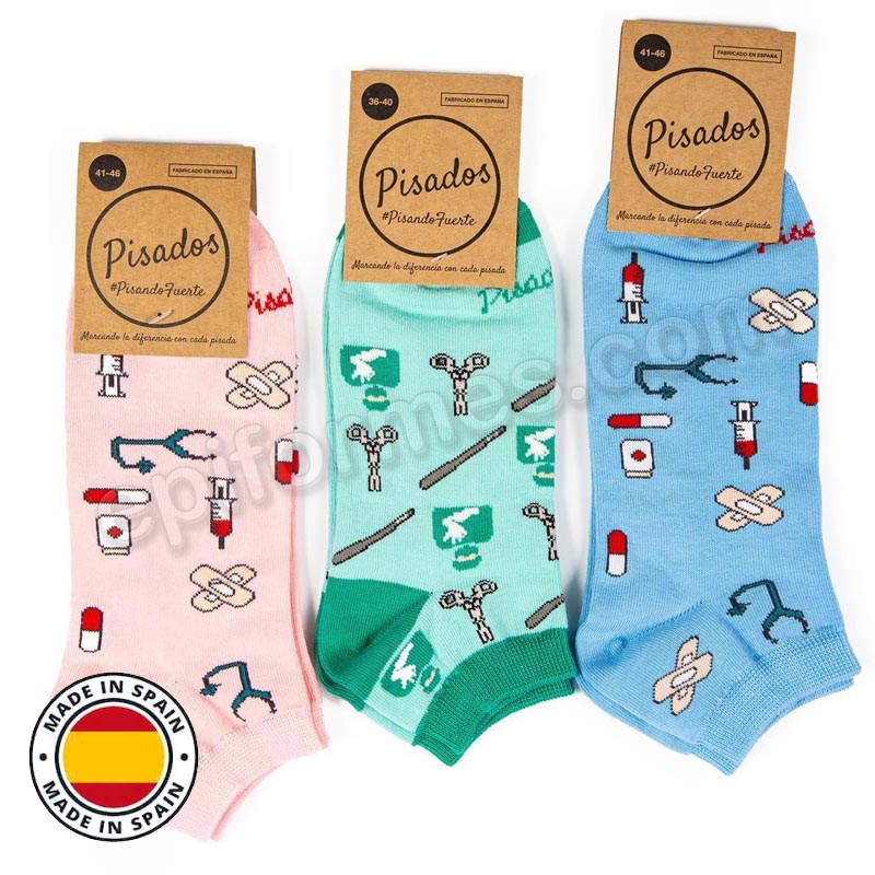 Calcetines de sanidad estampados Pink healthy tool...