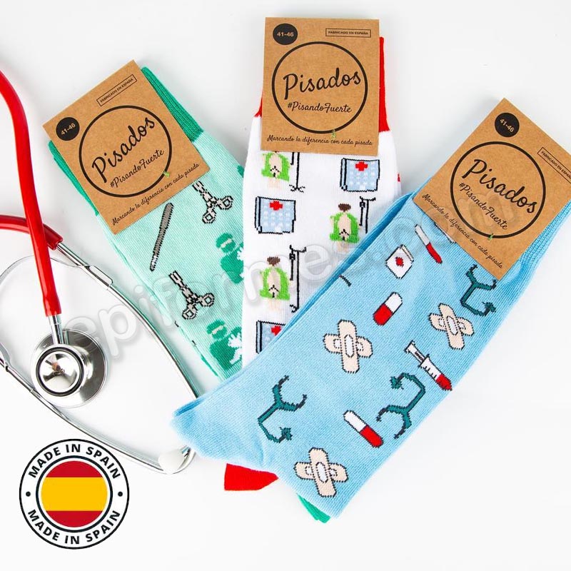 Calcetines de sanidad estampados Blue healthy tools