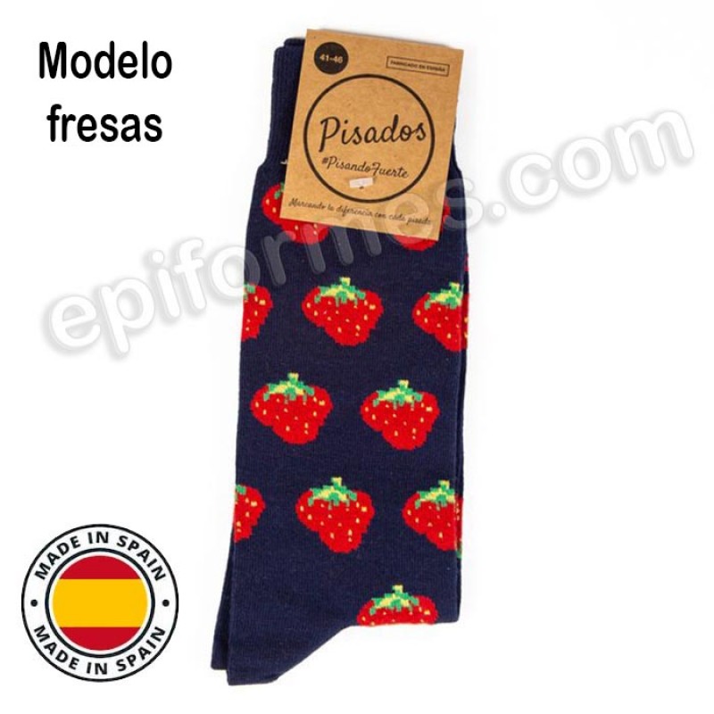 Calcetines de sanidad estampados fresas