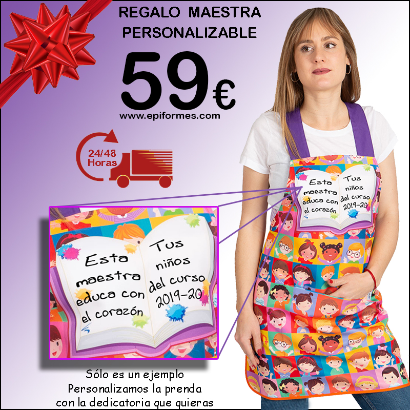 Venta > bata profesora infantil personalizada > en stock