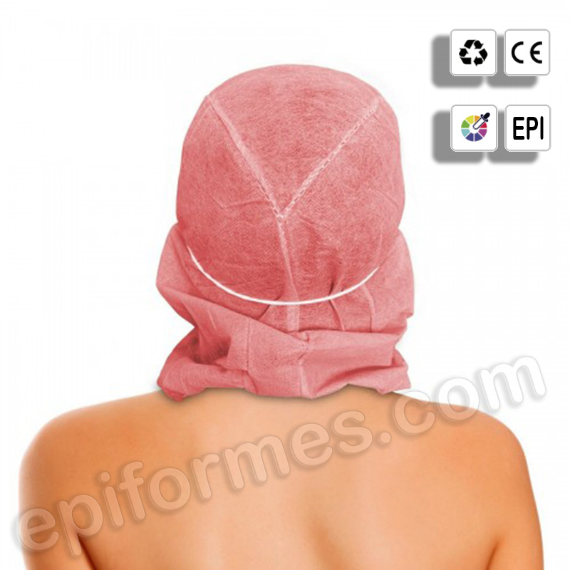 100 Gorros Integral con mascarilla Polipropileno rojo