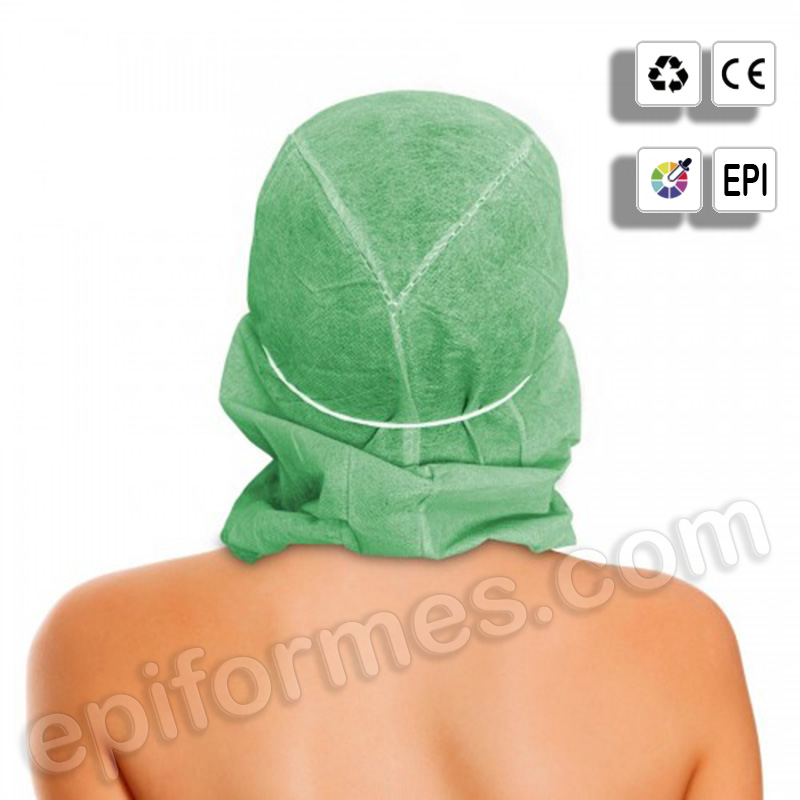 100 Gorros Integral con mascarilla Polipropileno verde