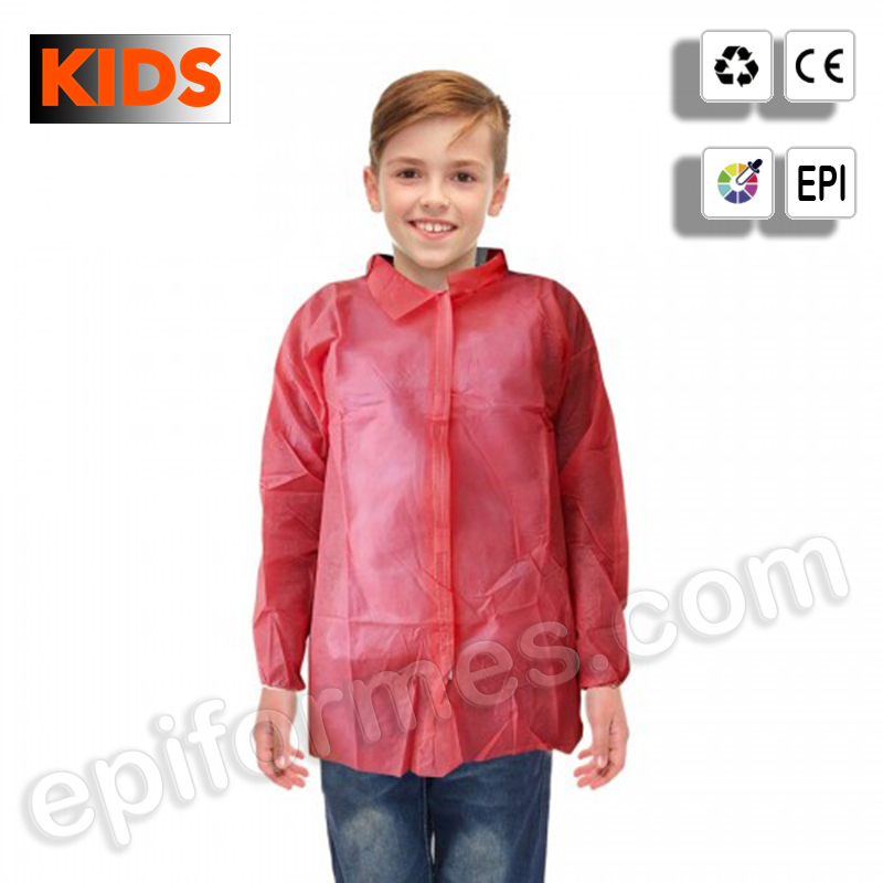 5 Batas desechables infantiles en rojo