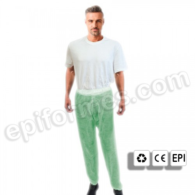 10 pantalones en TNT de polipropileno en verde