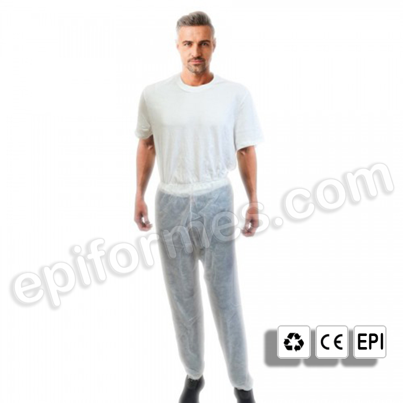 10 pantalones en TNT de polipropileno en blanco