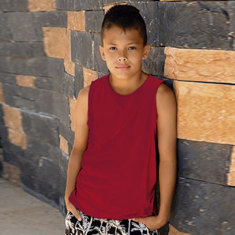 Camiseta económica infantil sin mangas 160 gr