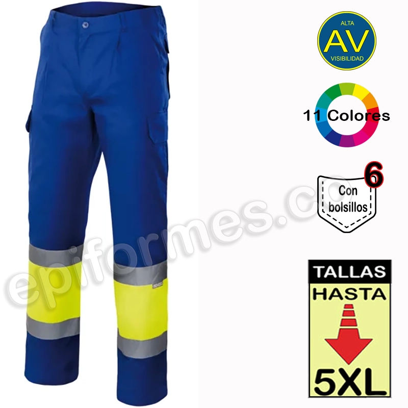 Pantalón bicolor multibolsillo en 11 colores