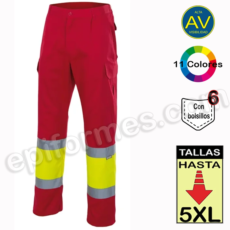 Pantalón bicolor multibolsillo en 11 colores