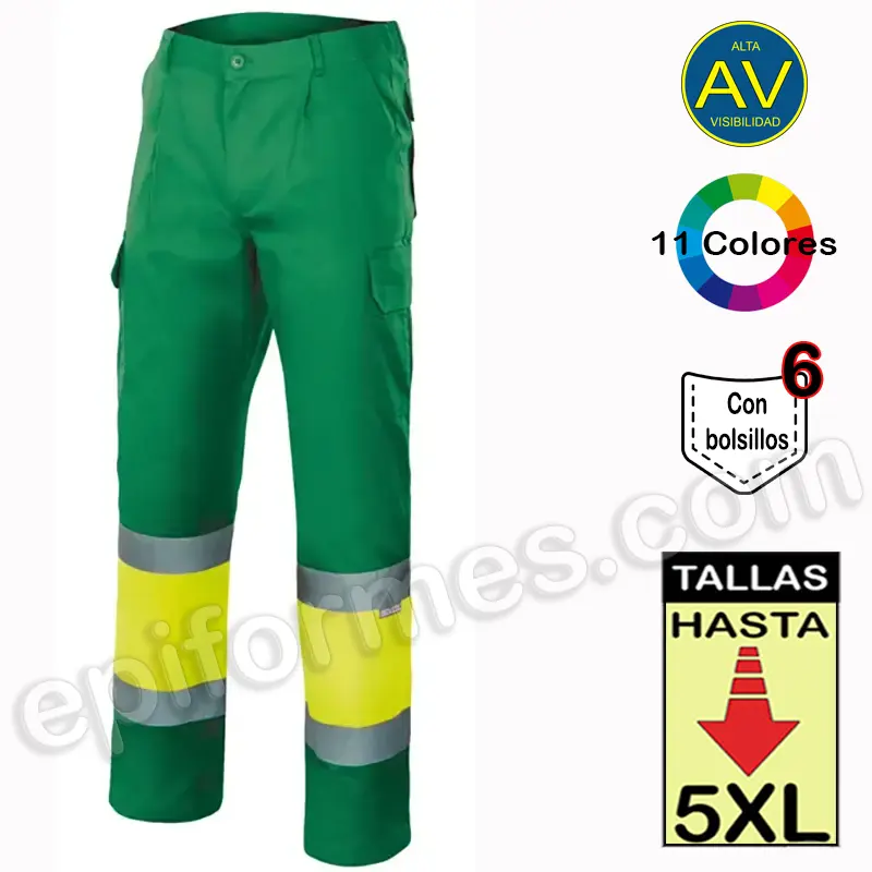 Pantalón bicolor multibolsillo en 11 colores