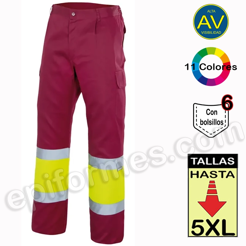 Pantalón bicolor multibolsillo en 11 colores