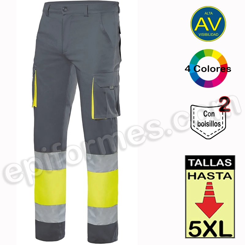 Pantalón strech bicolor 6 bolsillos