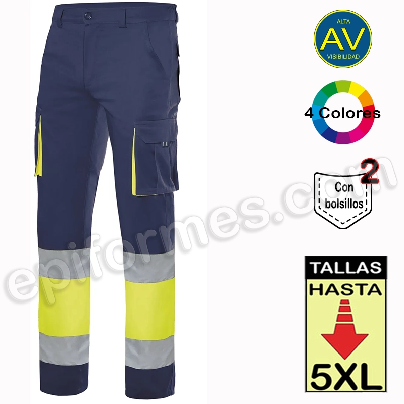 Pantalón strech bicolor 6 bolsillos