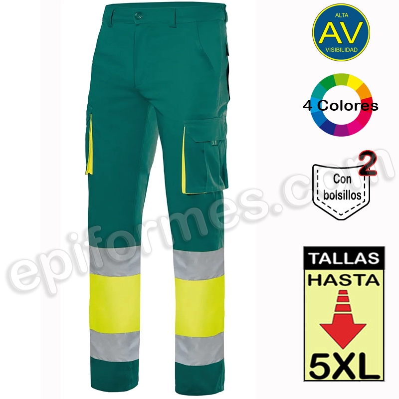 Pantalón strech bicolor 6 bolsillos