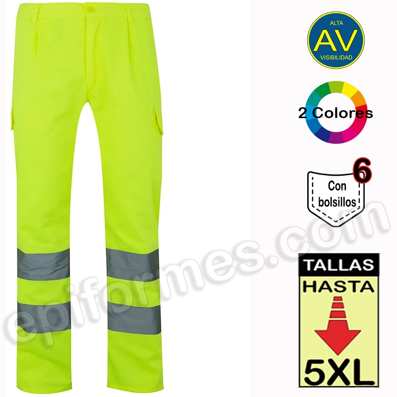 Pantalón alta visibilidad 6 bolsillos