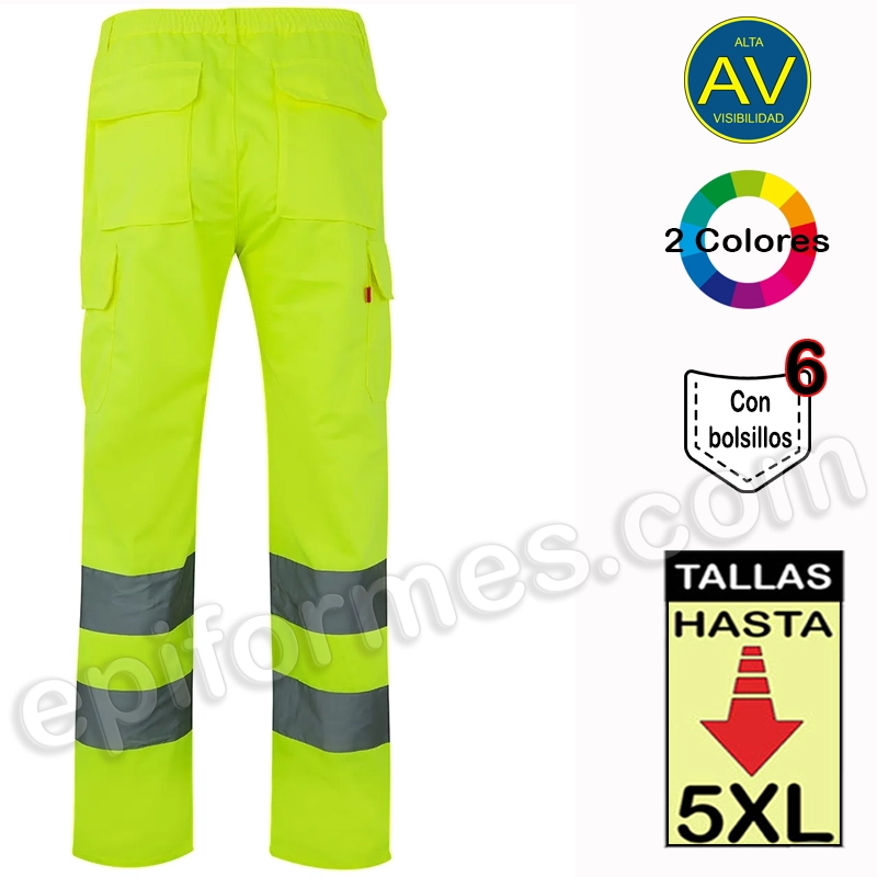 Pantalón alta visibilidad 6 bolsillos