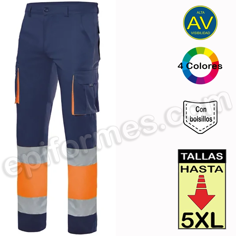 Pantalón 100% algodón bicolor