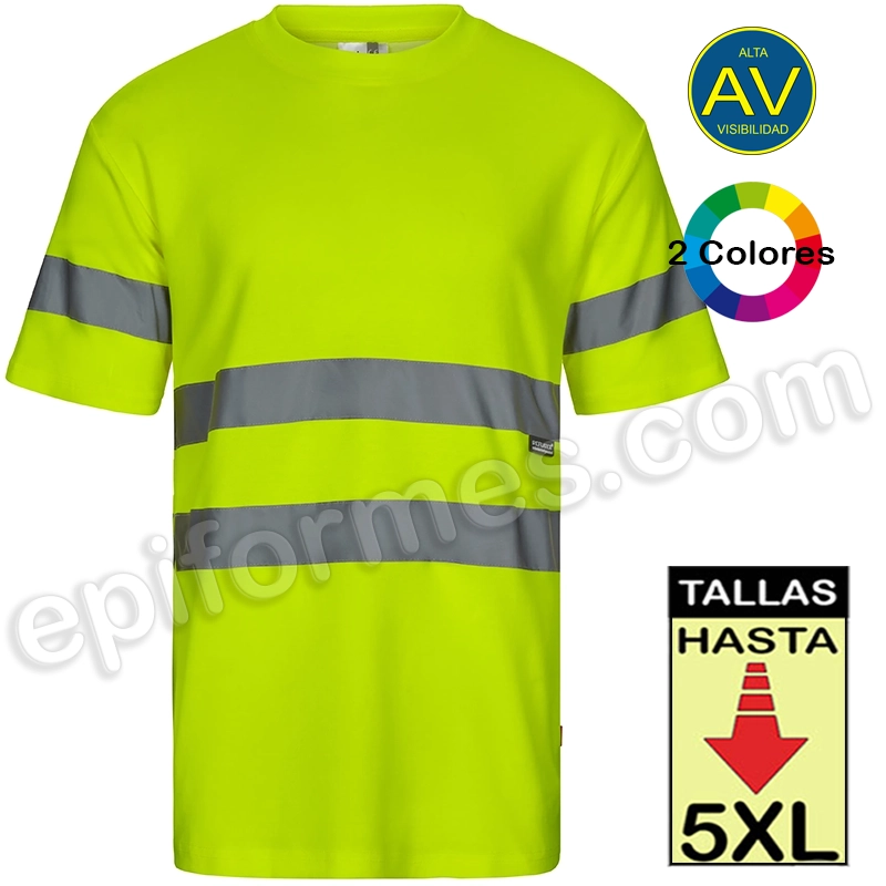 Camiseta trabajo manga corta AV con cintas reflectantes