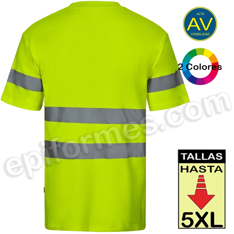 Camiseta trabajo manga corta AV con cintas reflectantes