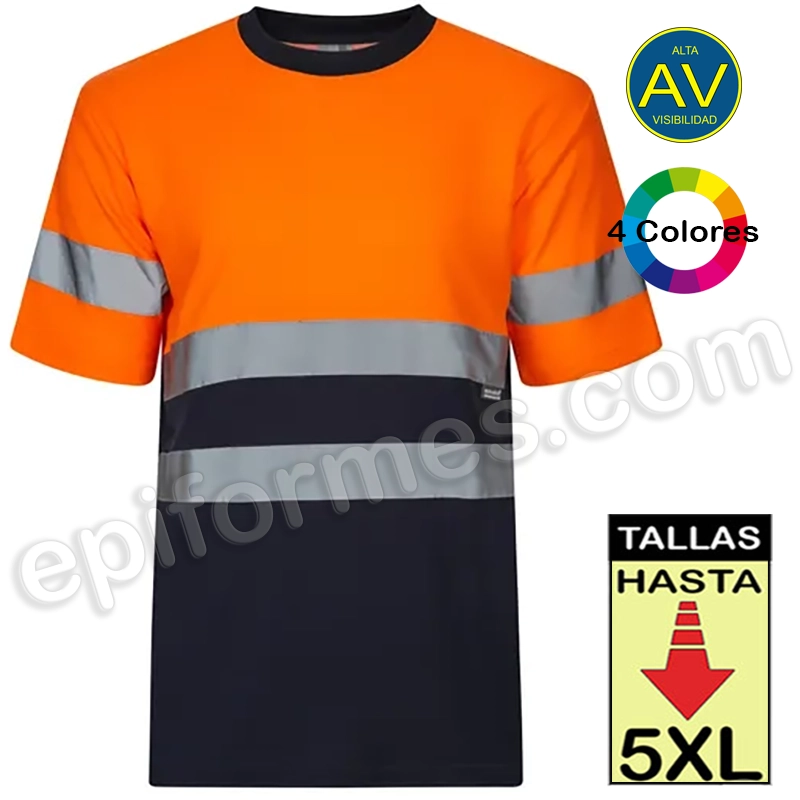 Camiseta trabajo manga corta AV combinada