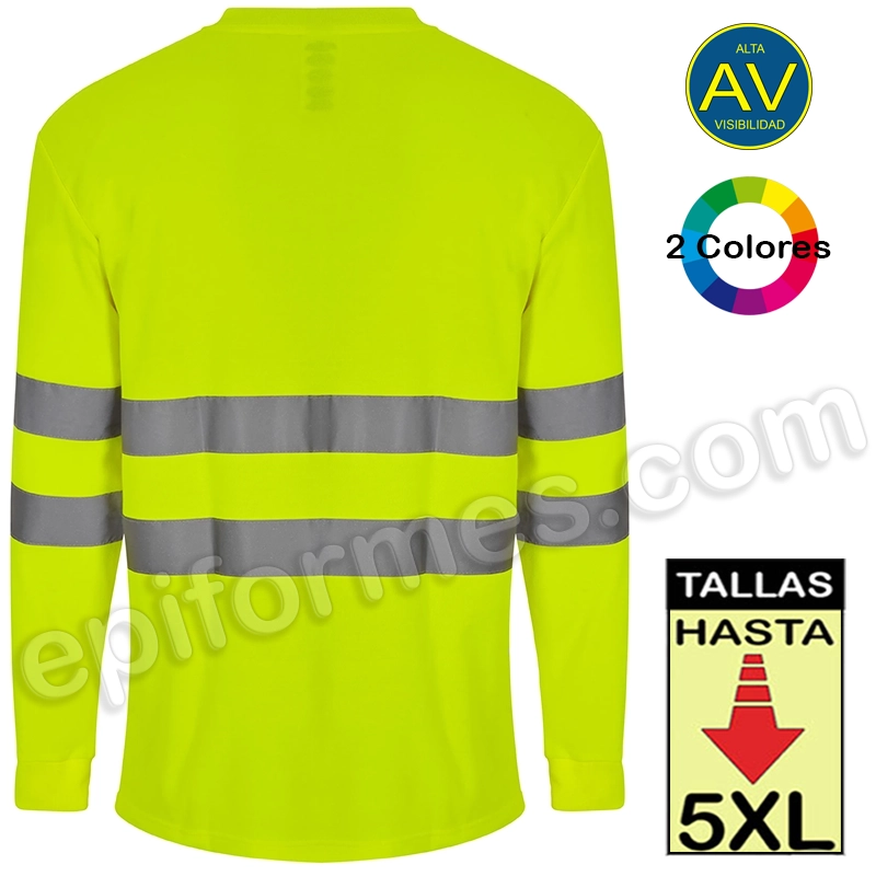 Camiseta trabajo manga larga AV con cintas reflectantes