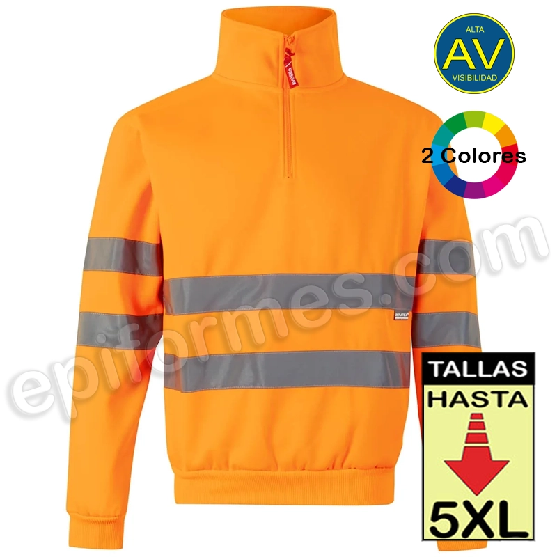 Sudadera alta visibilidad media cremallera