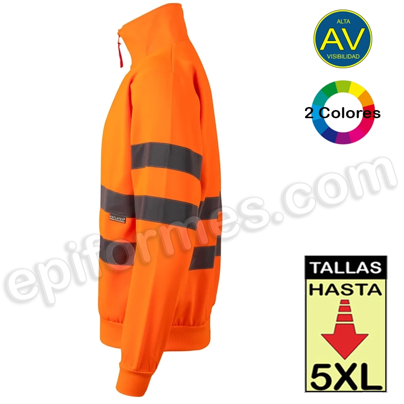 Sudadera alta visibilidad media cremallera