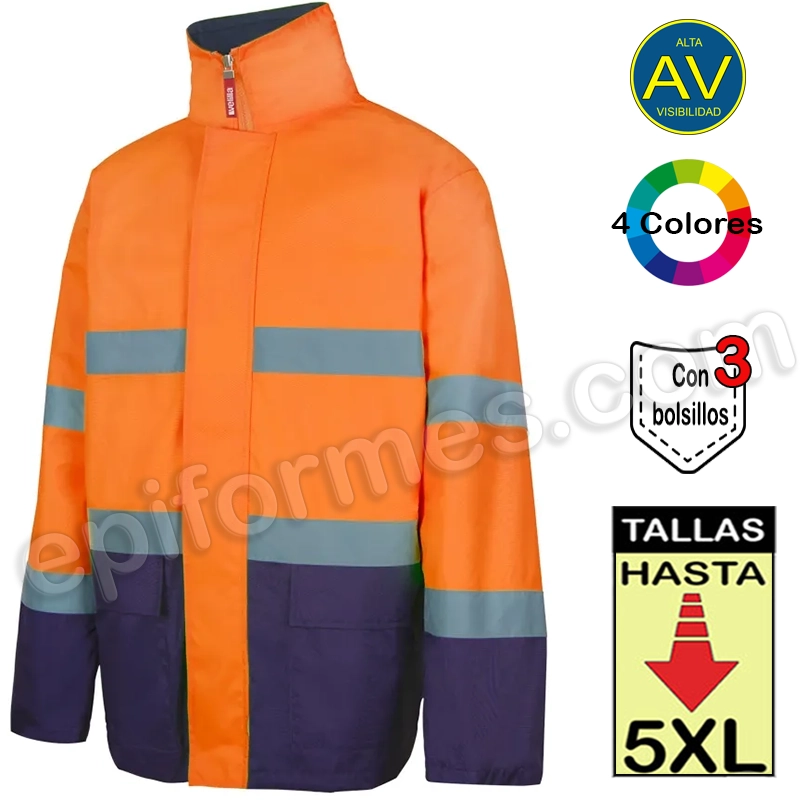 Parka bicolor hasta la 5XL