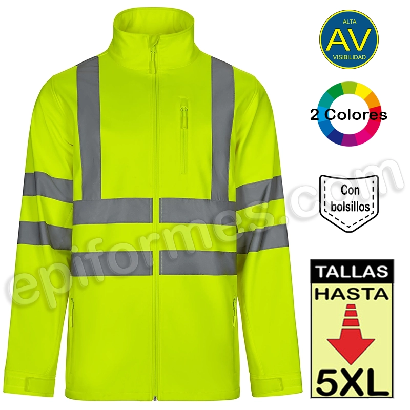 Cazadora Soft Shell alta visibilidad