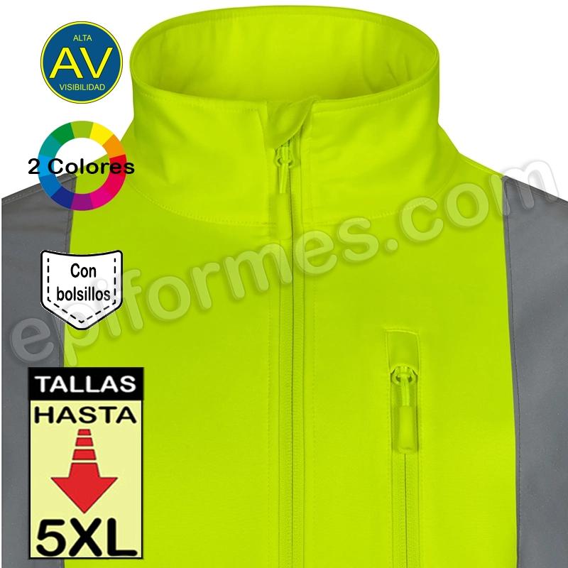 Cazadora Soft Shell alta visibilidad