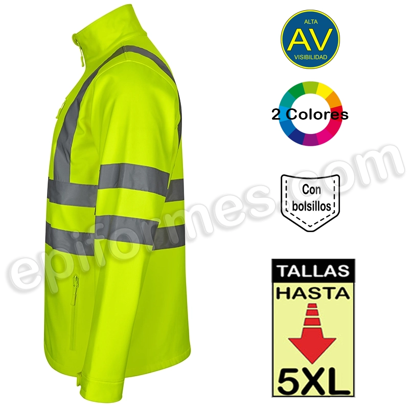 Cazadora Soft Shell alta visibilidad