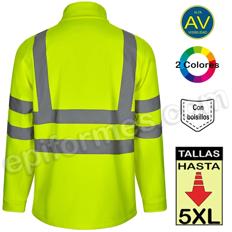 Cazadora Soft Shell alta visibilidad