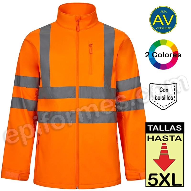 Cazadora Soft Shell alta visibilidad