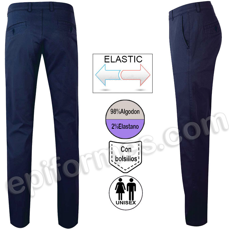 Pantalón chino stretch Azul marino, unisex