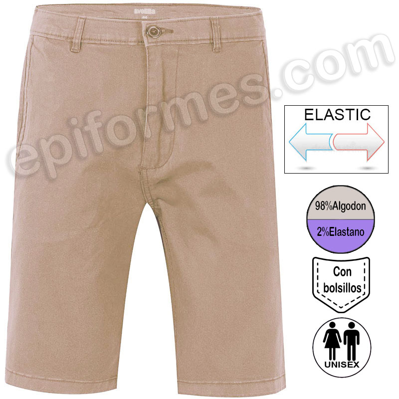 Bermudas chino stretch Beige, unisex